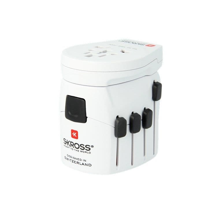 Adaptateur de voyage PRO World avec port USB pour connecter des appareils de 220 pays