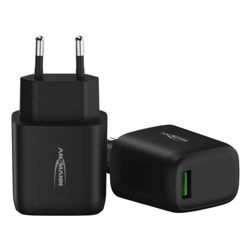Chargeur USB Ansmann HC118QC, 18 W QC3.0, 1 port de charge USB, noir