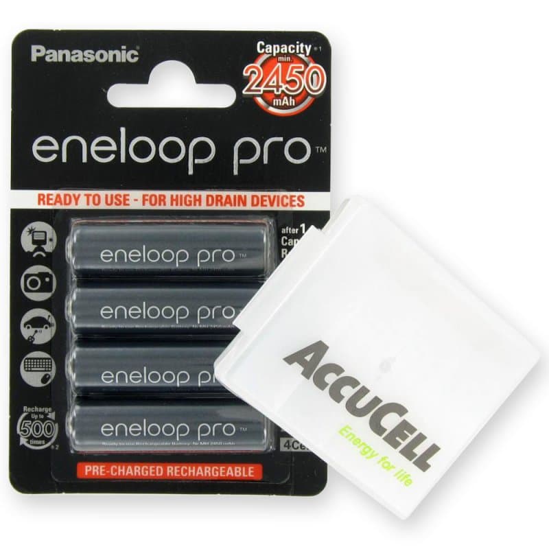 Batterie Panasonic NiMH AA eneloop Pro BK-3HCCE / 4BE Mignon et ACBOXAA