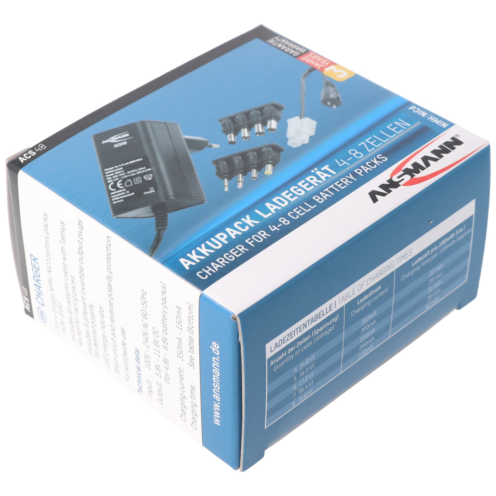 Chargeur Ansmann ACS48 1001-0024 pour batteries 4,8 - 9,6 Volt